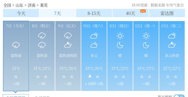 最新天气情况报告